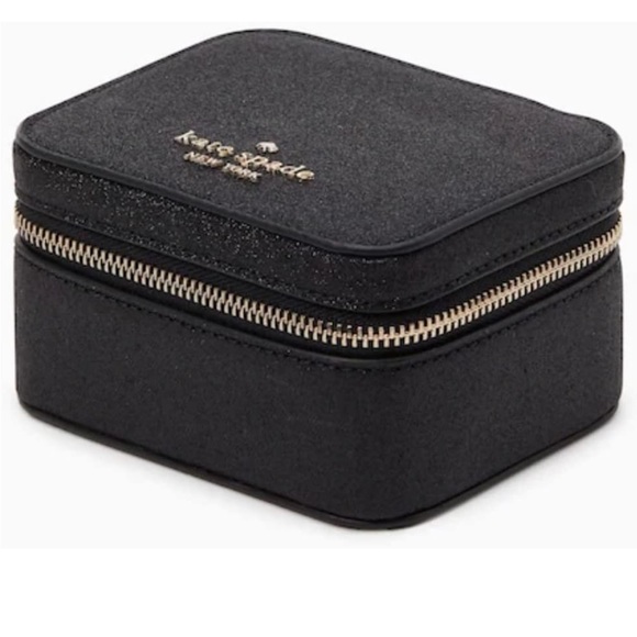 NWT Kate Spade Tinsel Boxed Jewelry Holder Glitter (Black) - Picture 4 of 8
